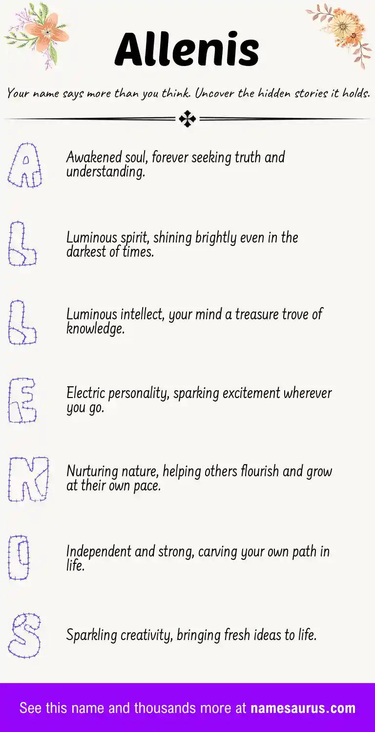 Acrostic poem about Allenis.