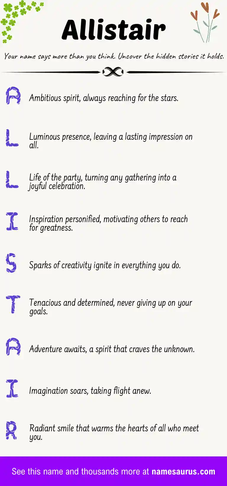 Acrostic poem about Allistair.