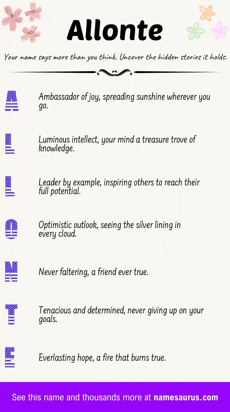 Acrostic poem about Allonte.