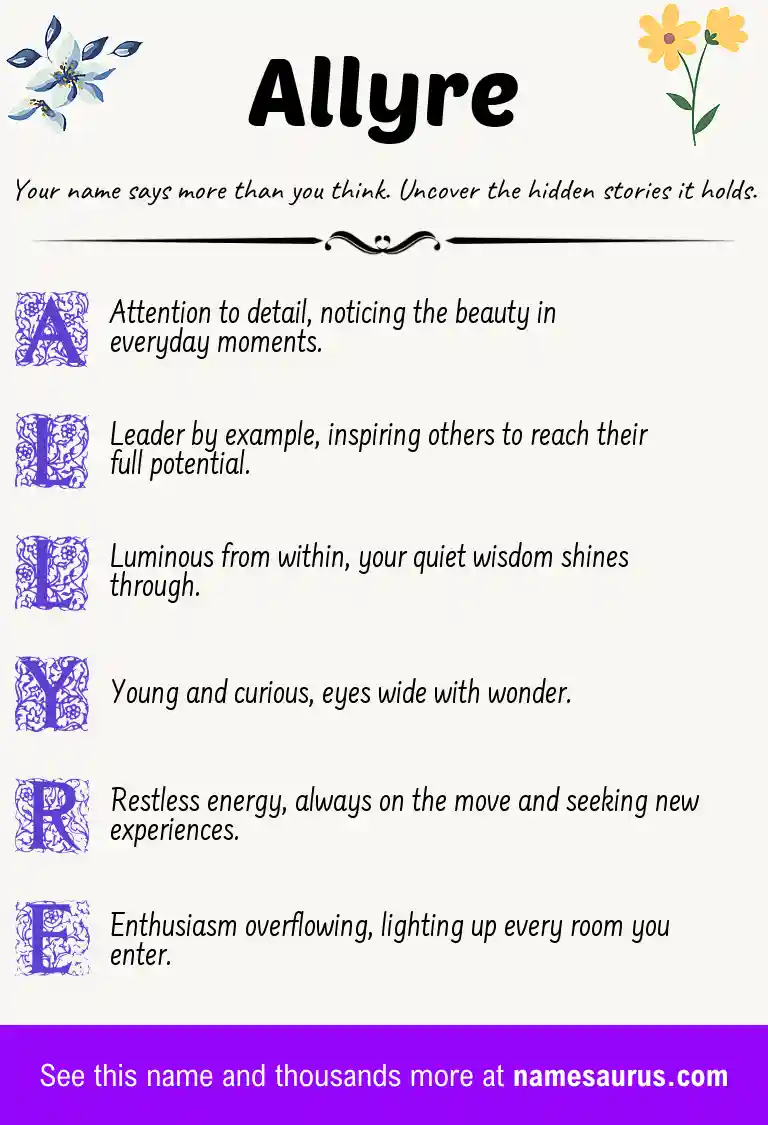 Acrostic poem about Allyre.
