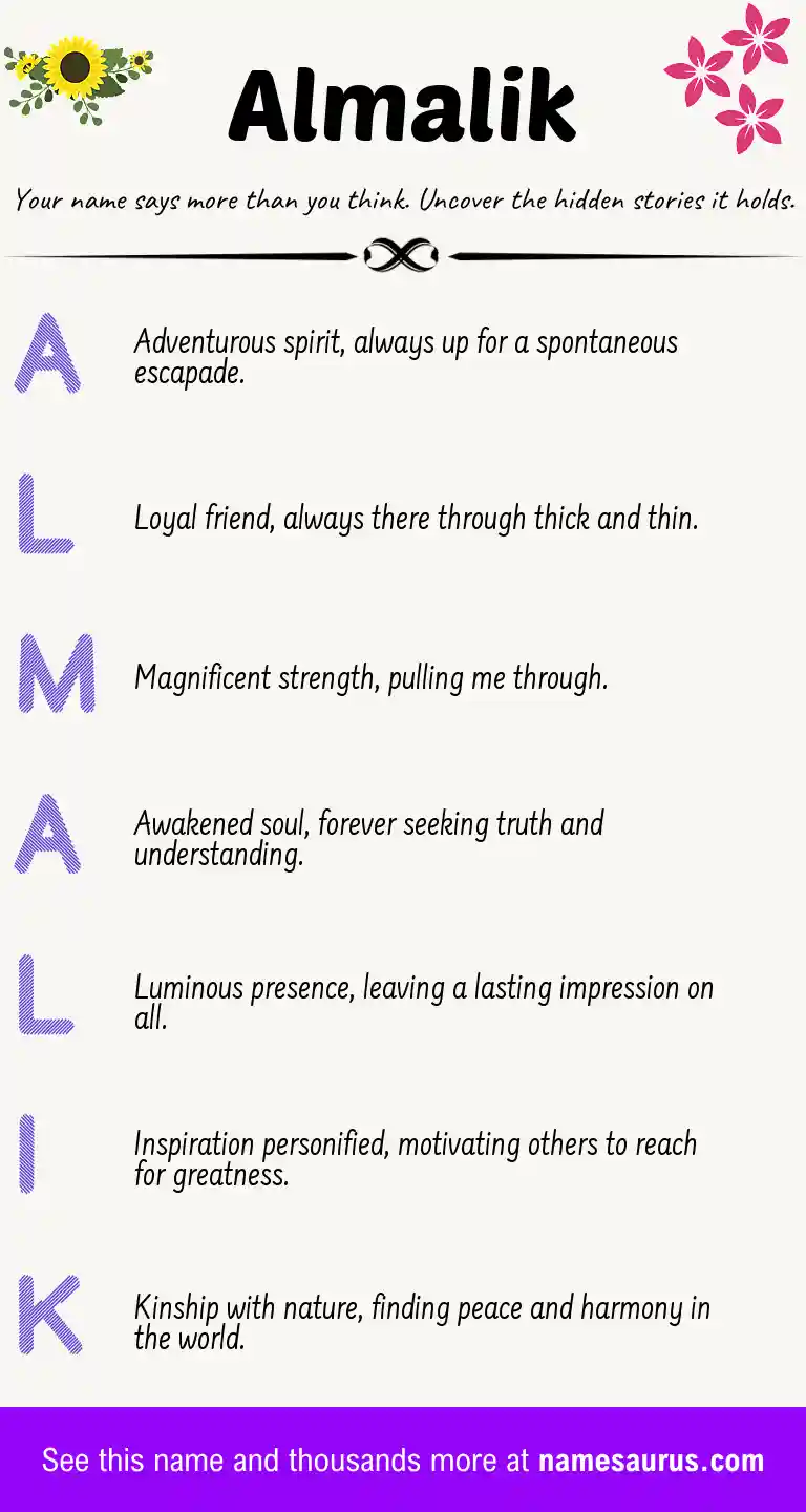 Acrostic poem about Almalik.