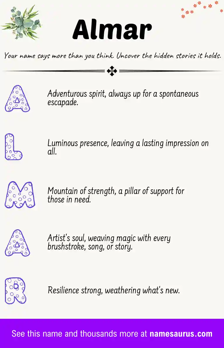 Acrostic poem about Almar.
