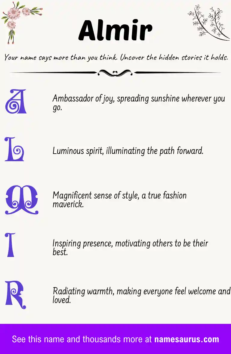 Acrostic poem about Almir.