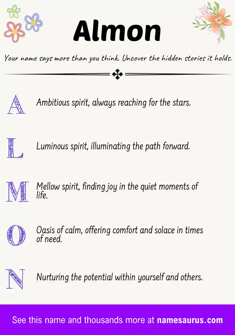 Acrostic poem about Almon.