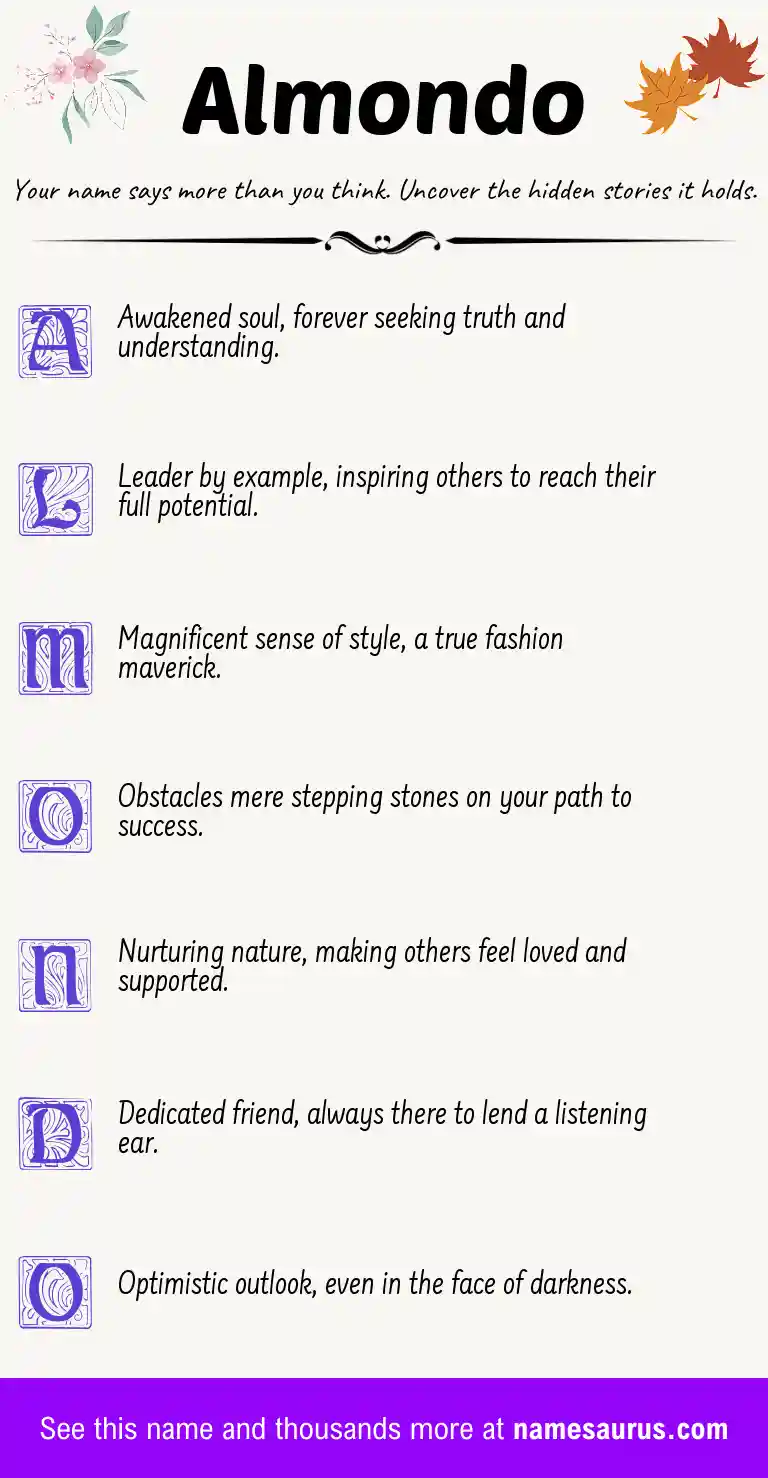 Acrostic poem about Almondo.