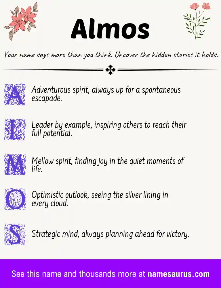 Acrostic poem about Almos.