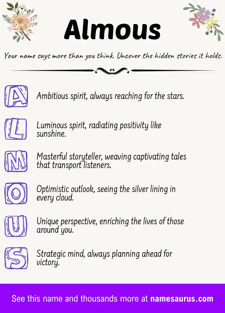 Acrostic poem about Almous.