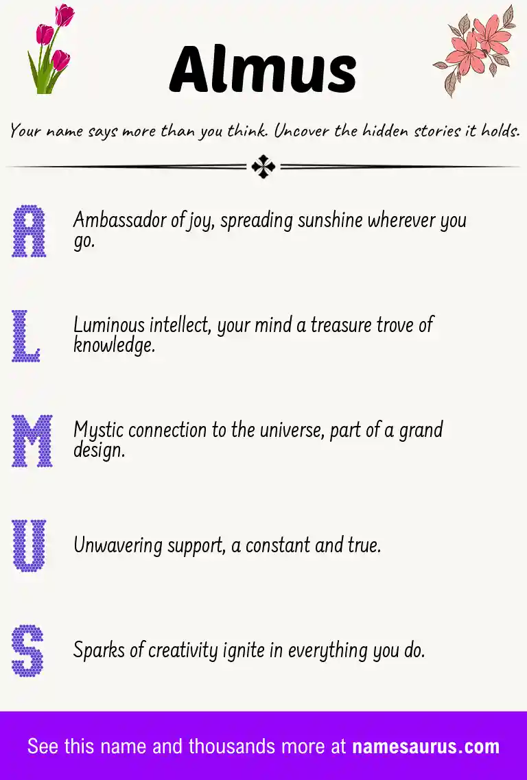 Acrostic poem about Almus.