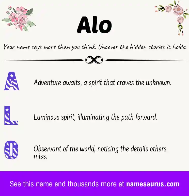 Acrostic poem about Alo.