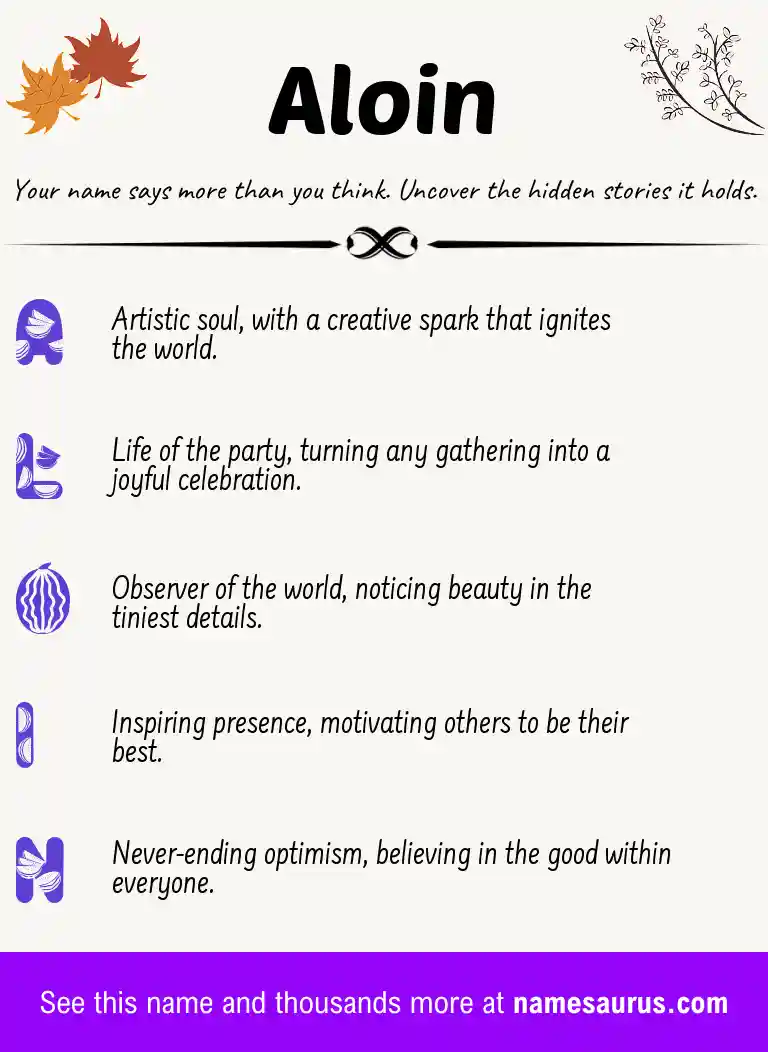 Acrostic poem about Aloin.