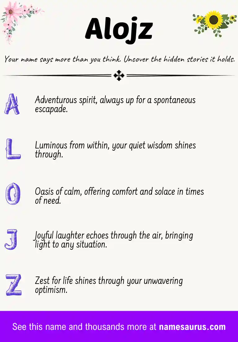 Acrostic poem about Alojz.