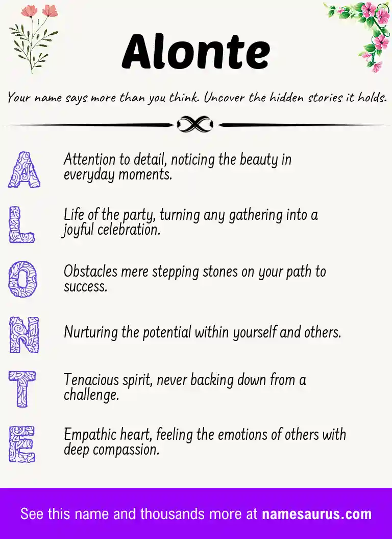 Acrostic poem about Alonte.