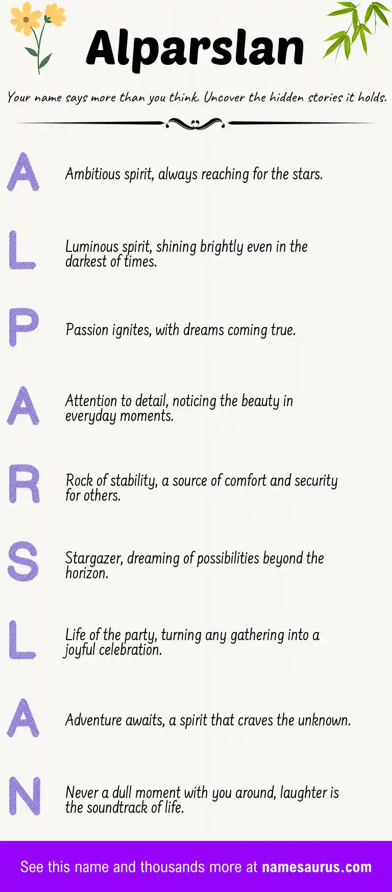Acrostic poem about Alparslan.