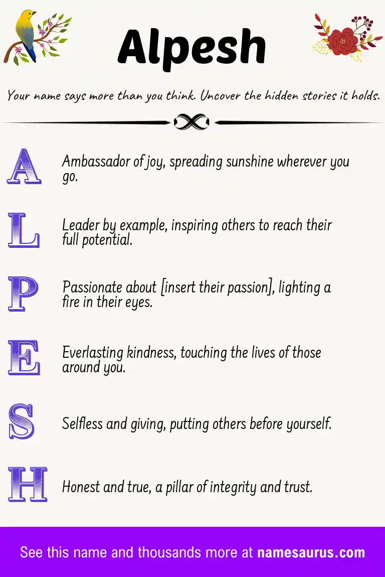 Acrostic poem about Alpesh.