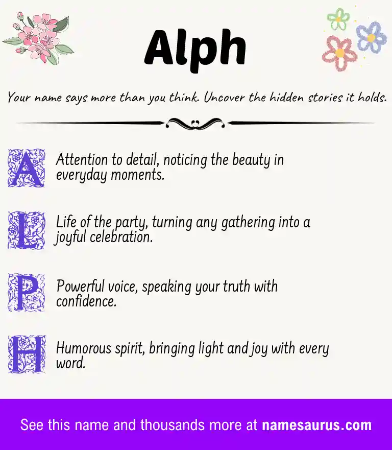 Acrostic poem about Alph.