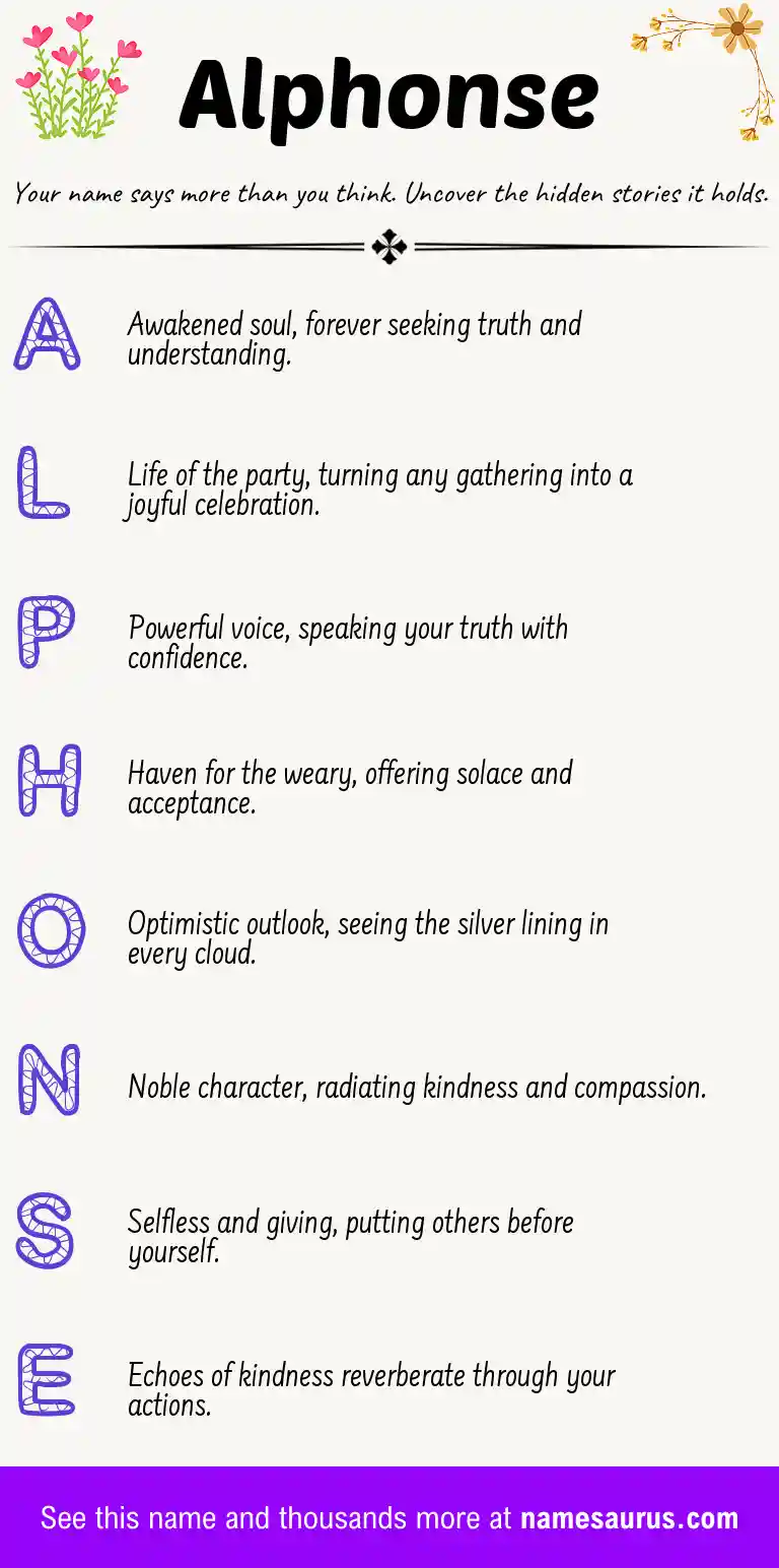 Acrostic poem about Alphonse.