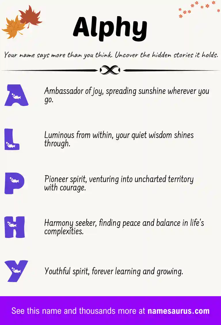 Acrostic poem about Alphy.
