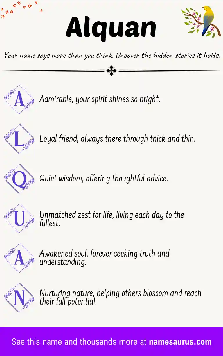 Acrostic poem about Alquan.