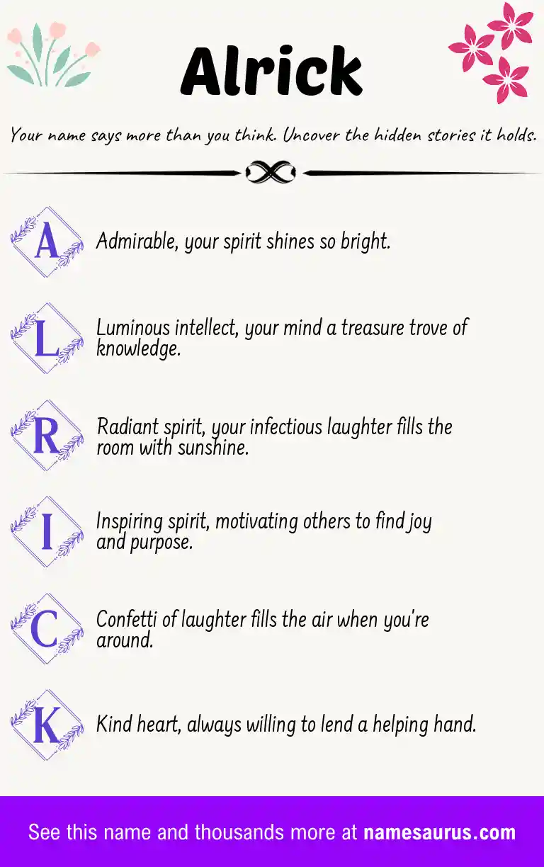 Acrostic poem about Alrick.