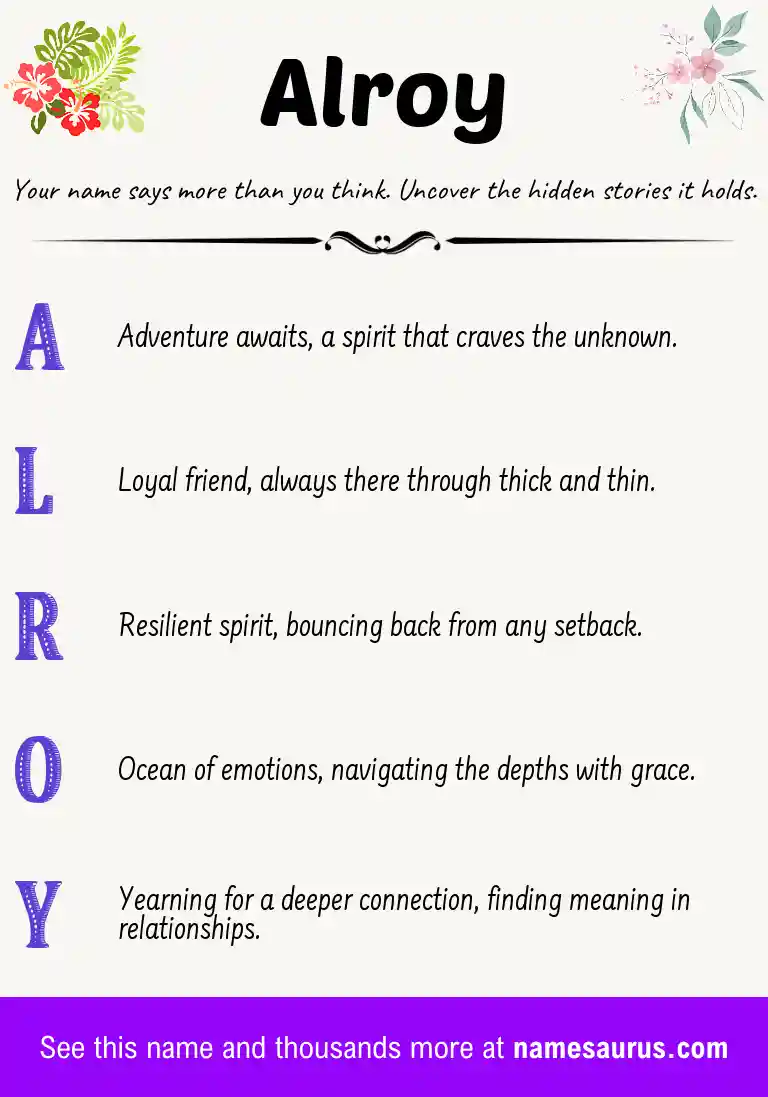Acrostic poem about Alroy.