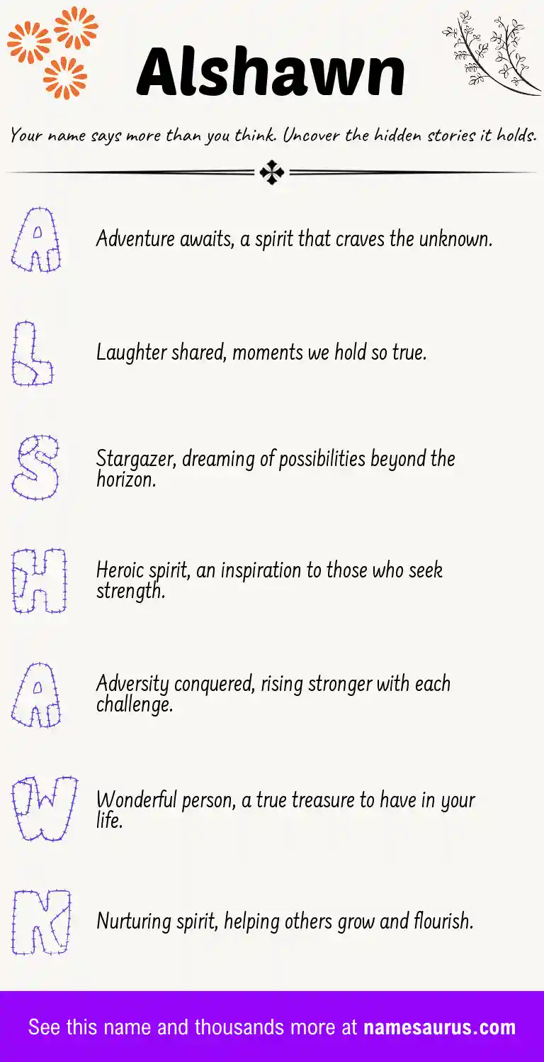 Acrostic poem about Alshawn.