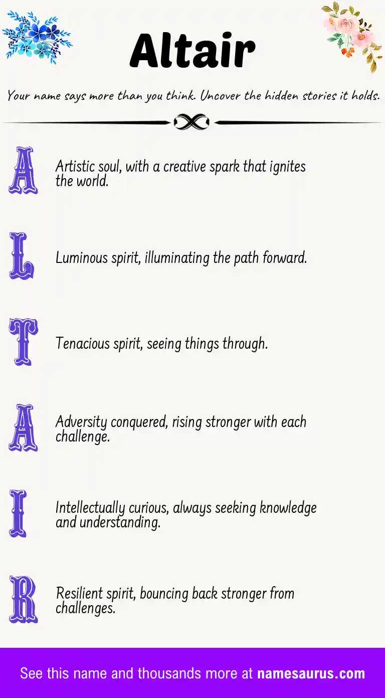 Acrostic poem about Altair.