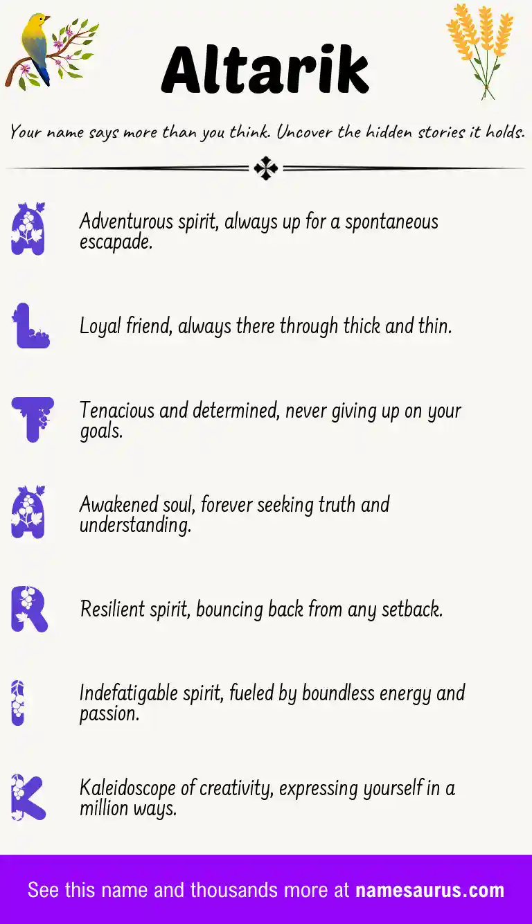 Acrostic poem about Altarik.