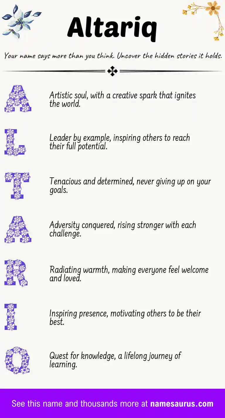 Acrostic poem about Altariq.