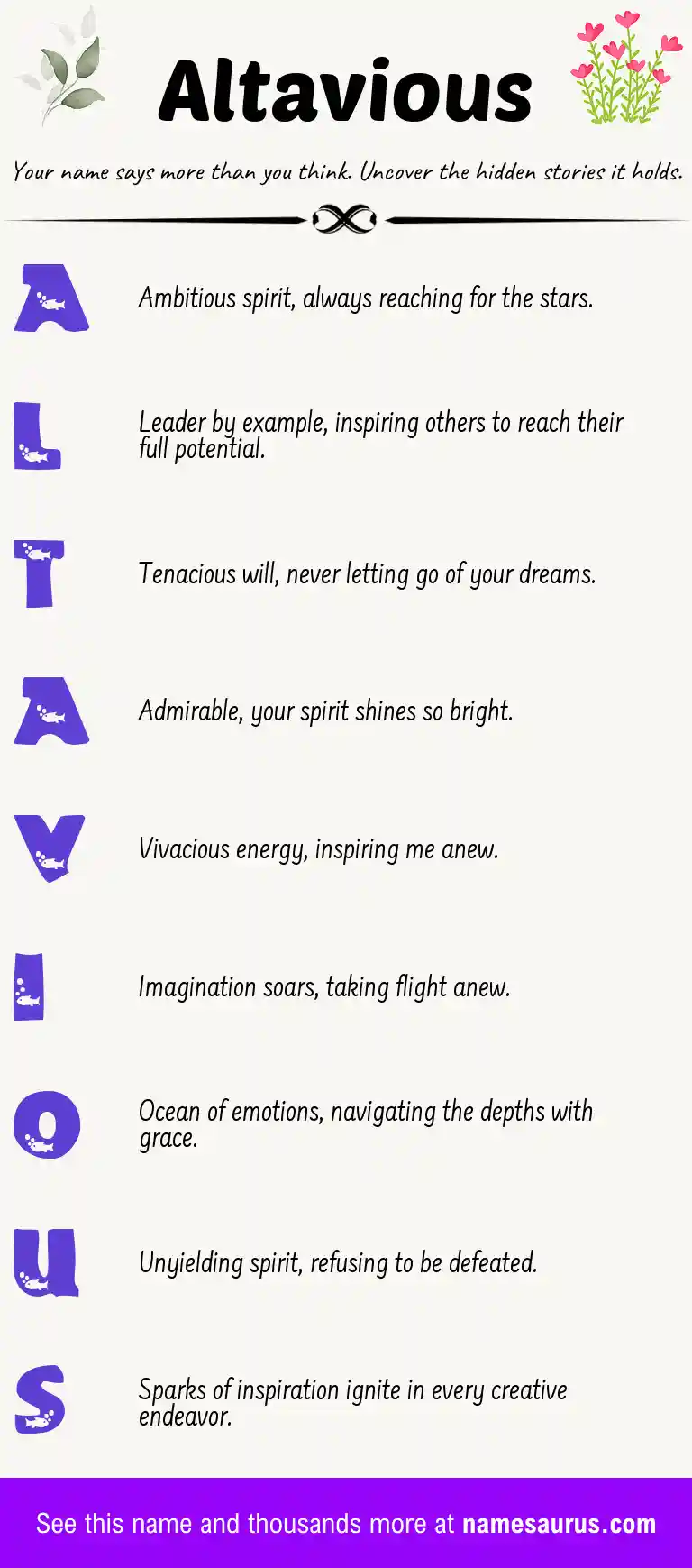 Acrostic poem about Altavious.