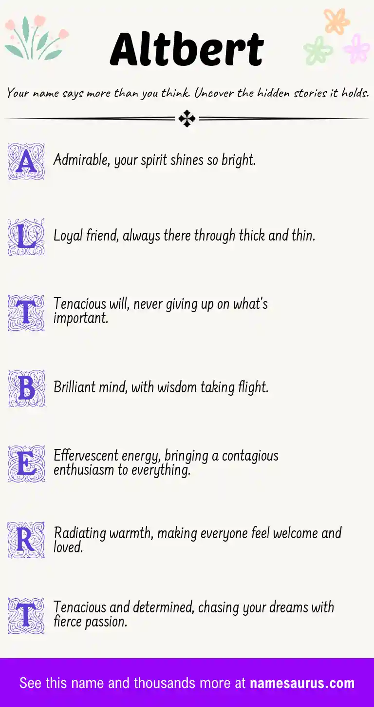 Acrostic poem about Altbert.