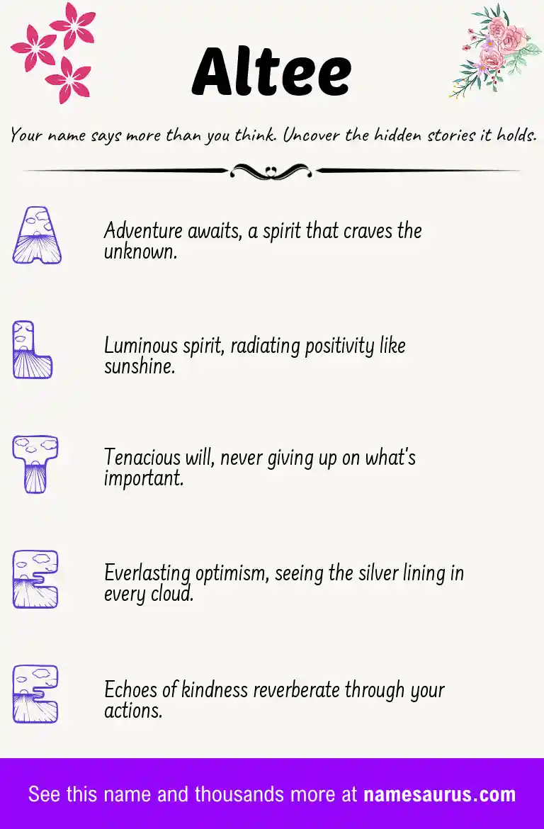 Acrostic poem about Altee.
