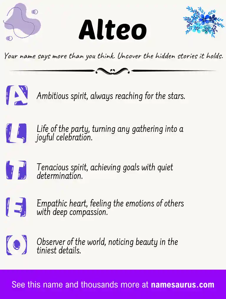 Acrostic poem about Alteo.