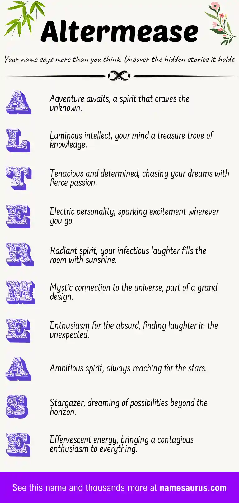 Acrostic poem about Altermease.
