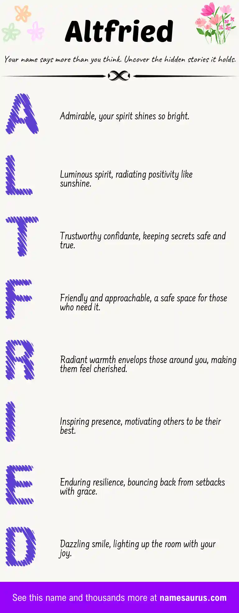 Acrostic poem about Altfried.