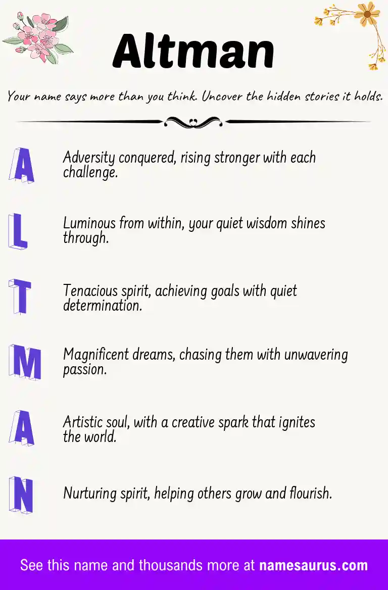 Acrostic poem about Altman.