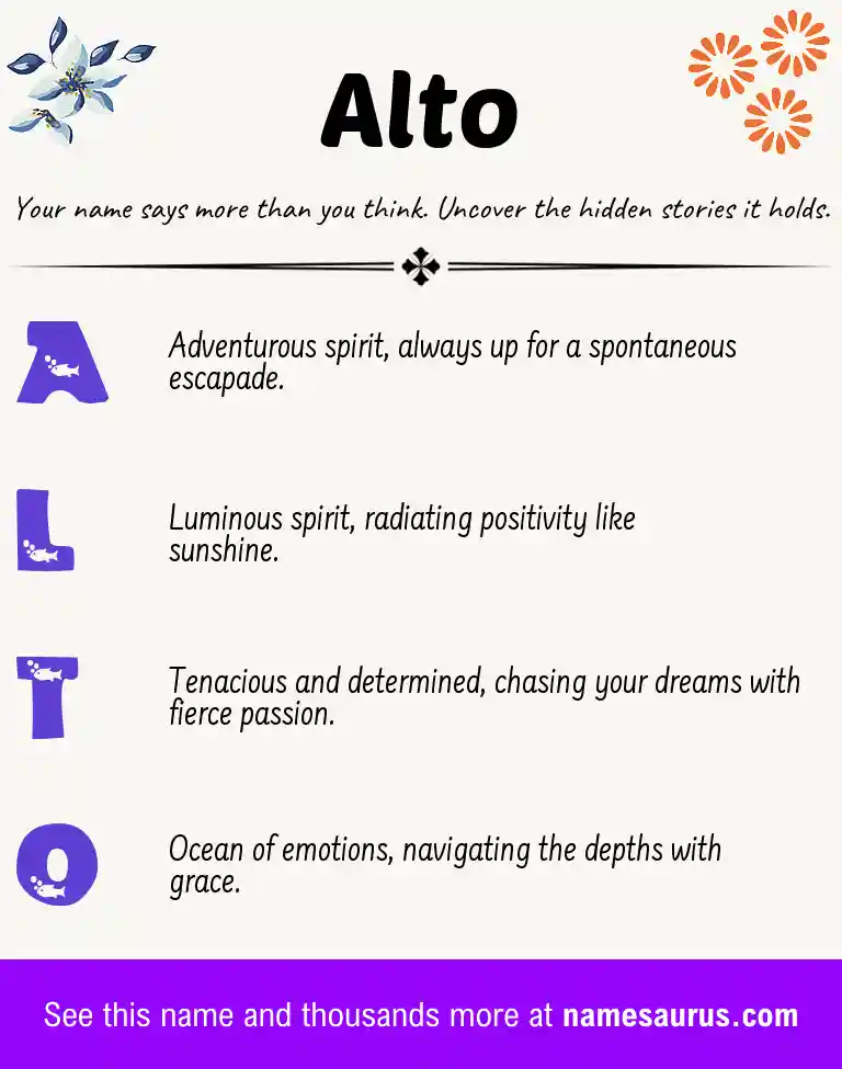 Acrostic poem about Alto.