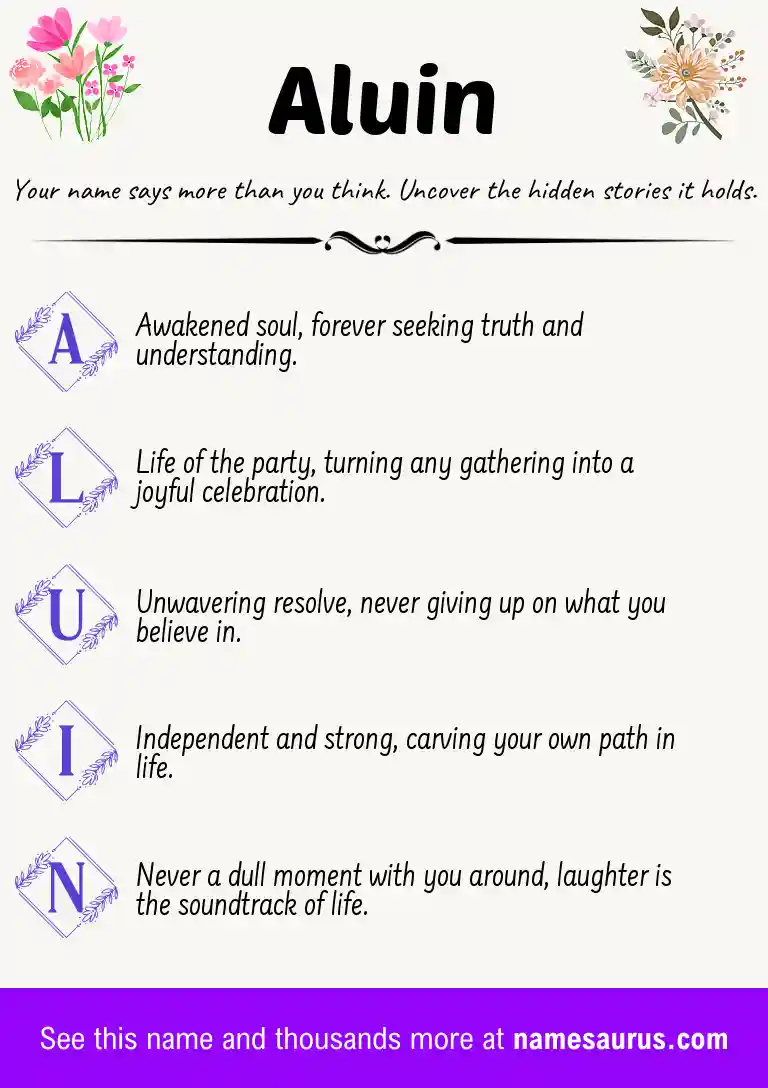 Acrostic poem about Aluin.