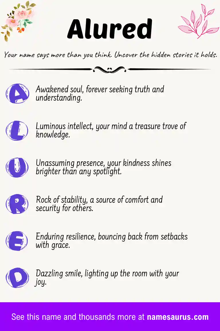 Acrostic poem about Alured.