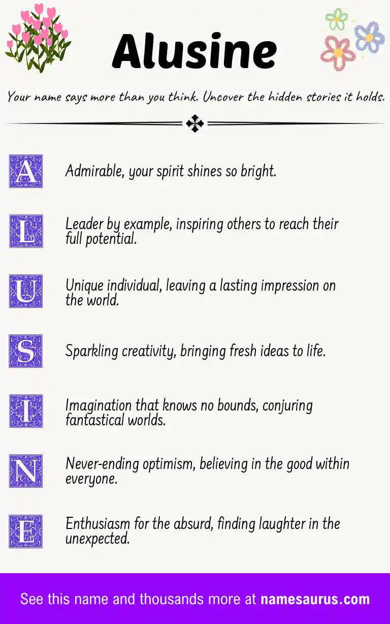 Acrostic poem about Alusine.