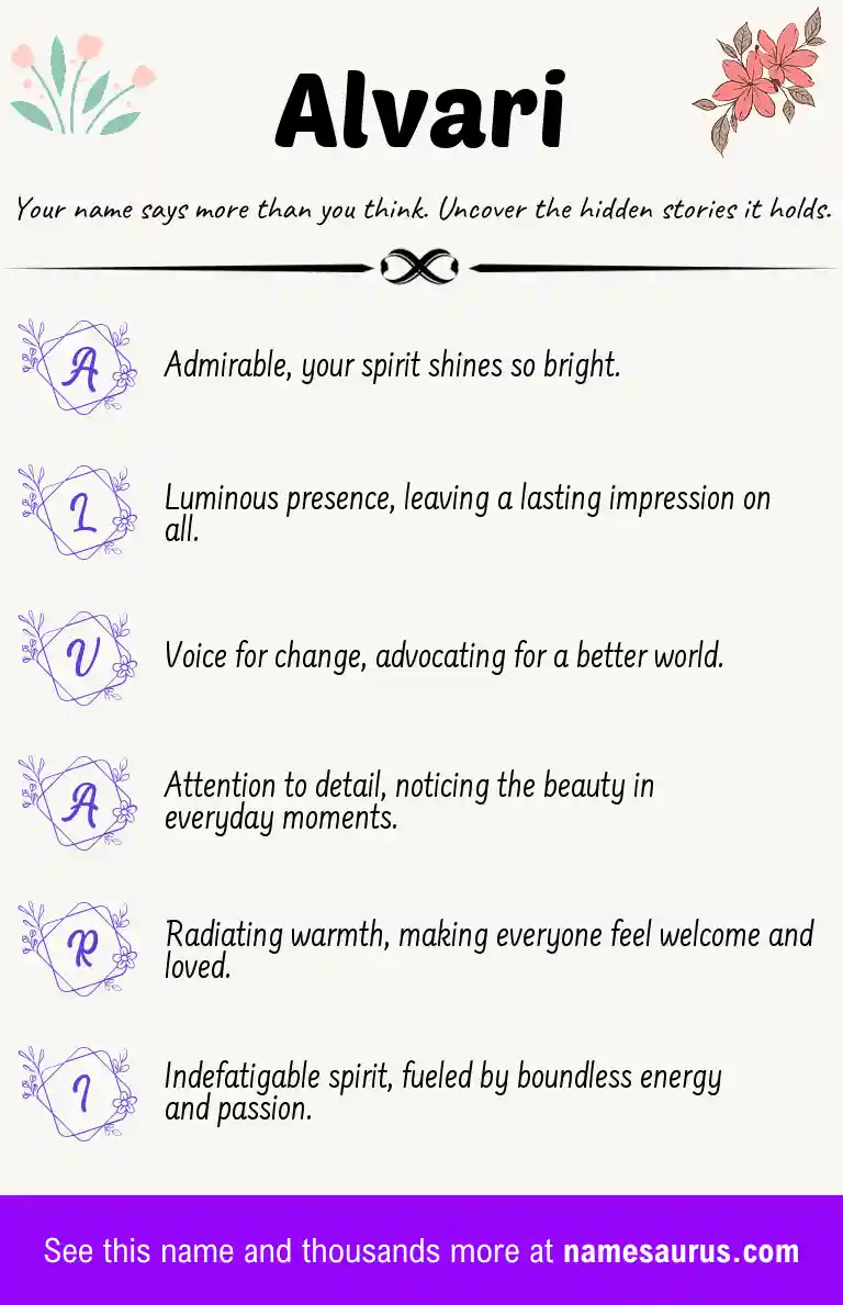 Acrostic poem about Alvari.