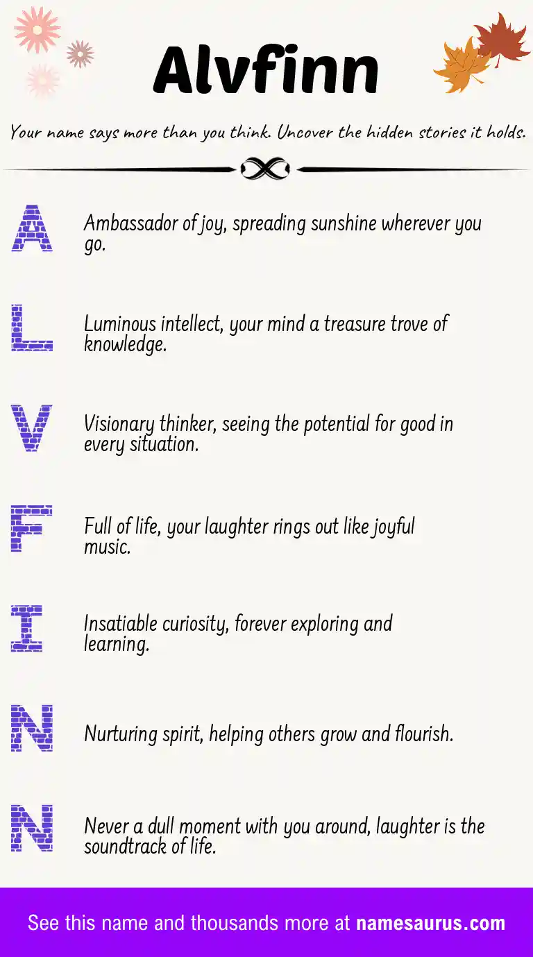 Acrostic poem about Alvfinn.