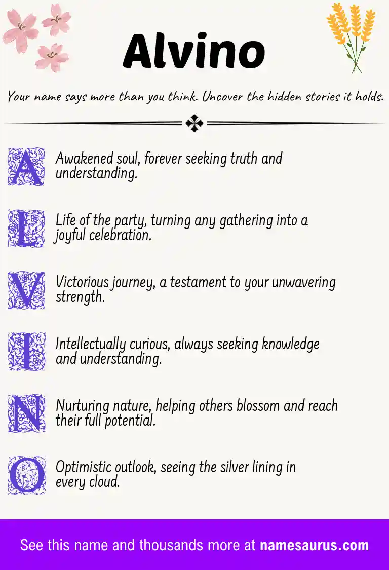 Acrostic poem about Alvino.