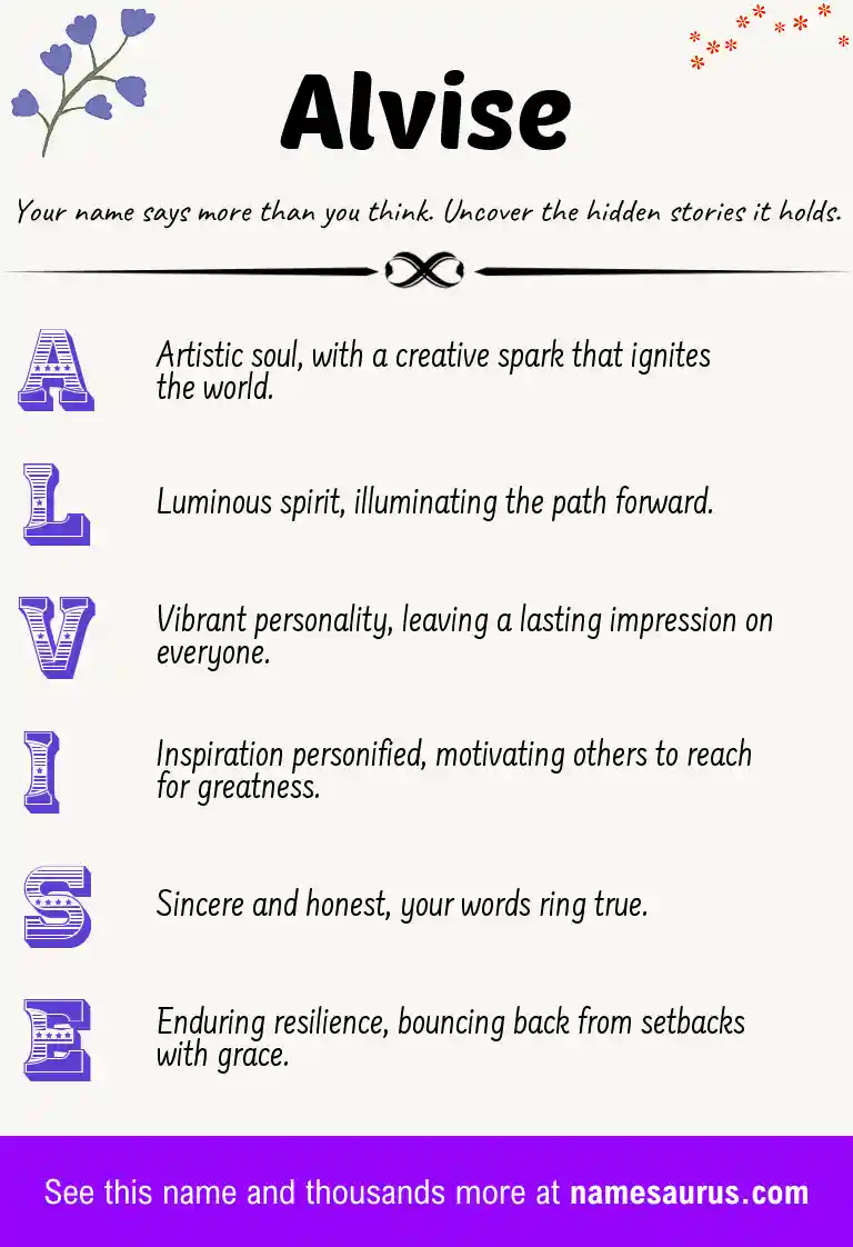 Acrostic poem about Alvise.