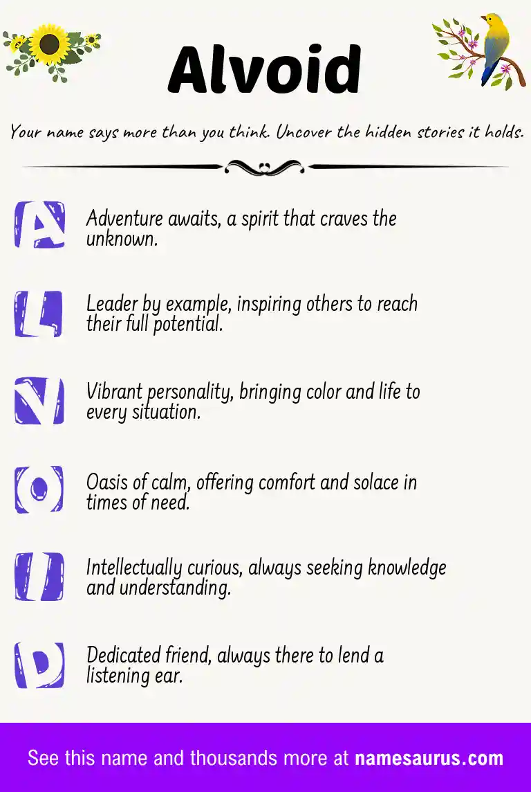 Acrostic poem about Alvoid.