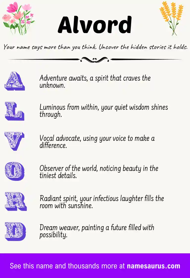 Acrostic poem about Alvord.