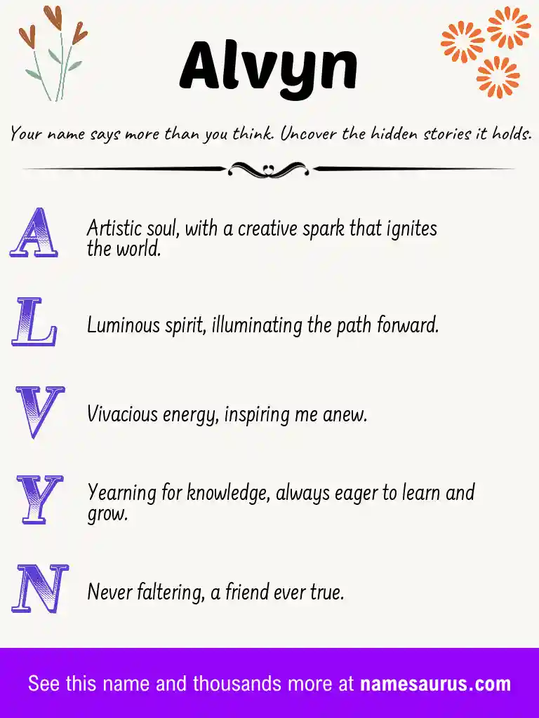 Acrostic poem about Alvyn.