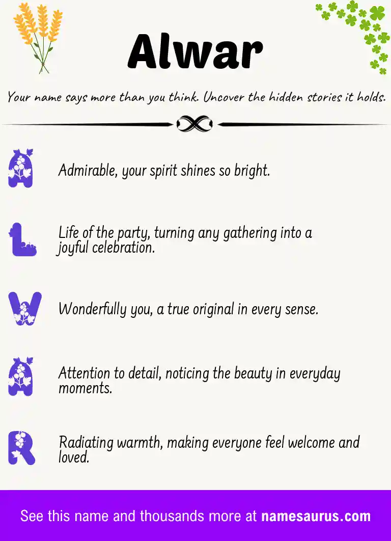 Acrostic poem about Alwar.