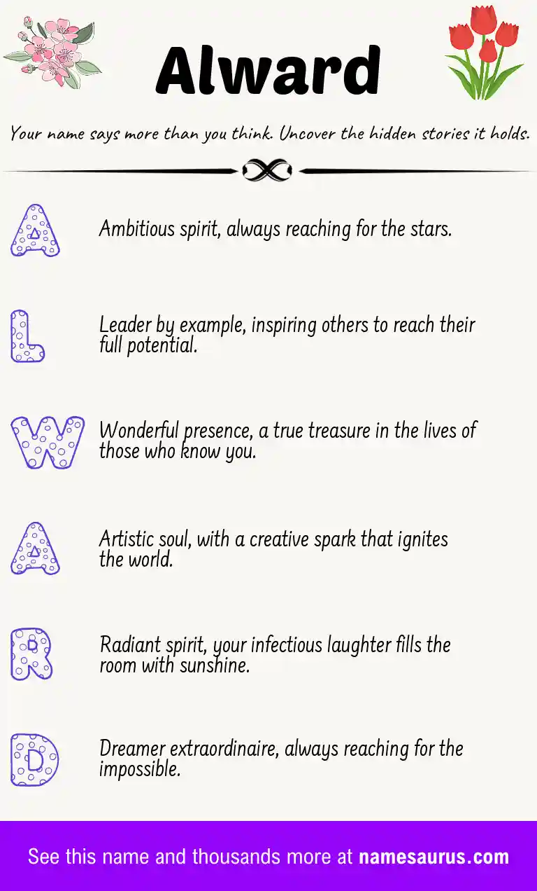 Acrostic poem about Alward.