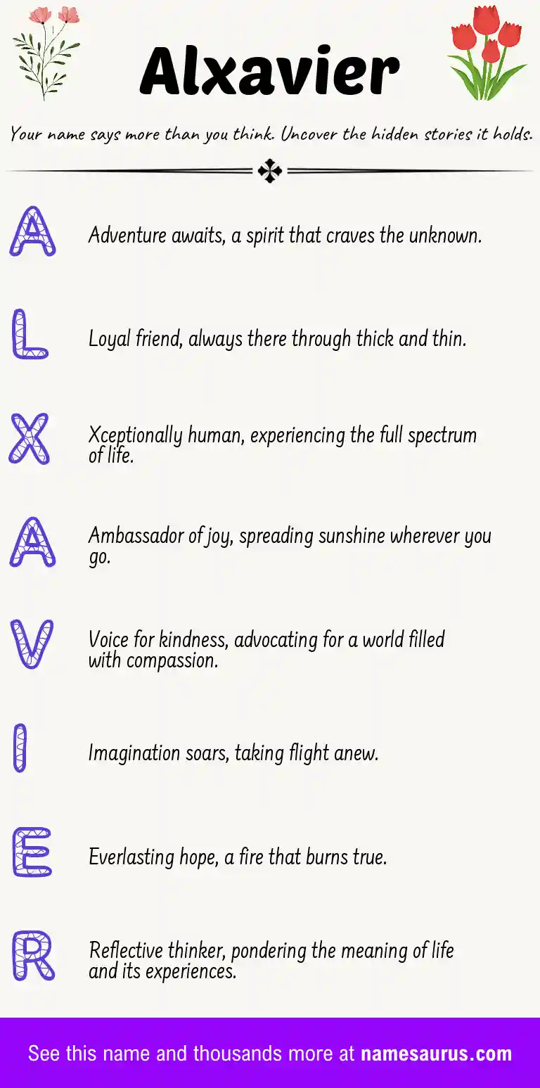 Acrostic poem about Alxavier.