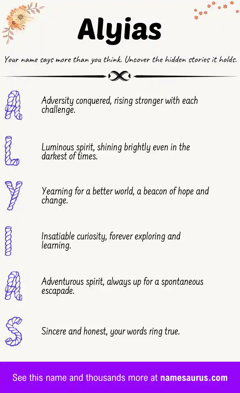 Acrostic poem about Alyias.